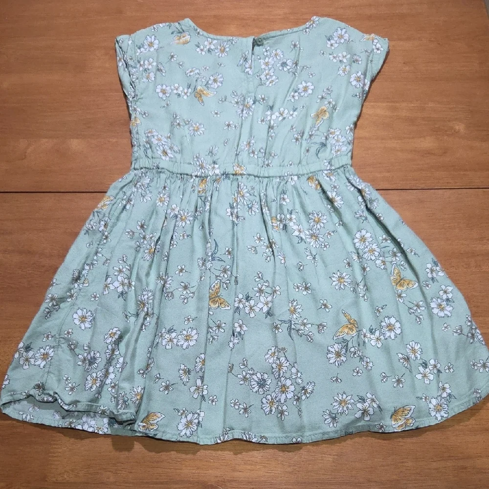 OshKosh B'gosh Green Floral Kids Dress Size 6/6X‎